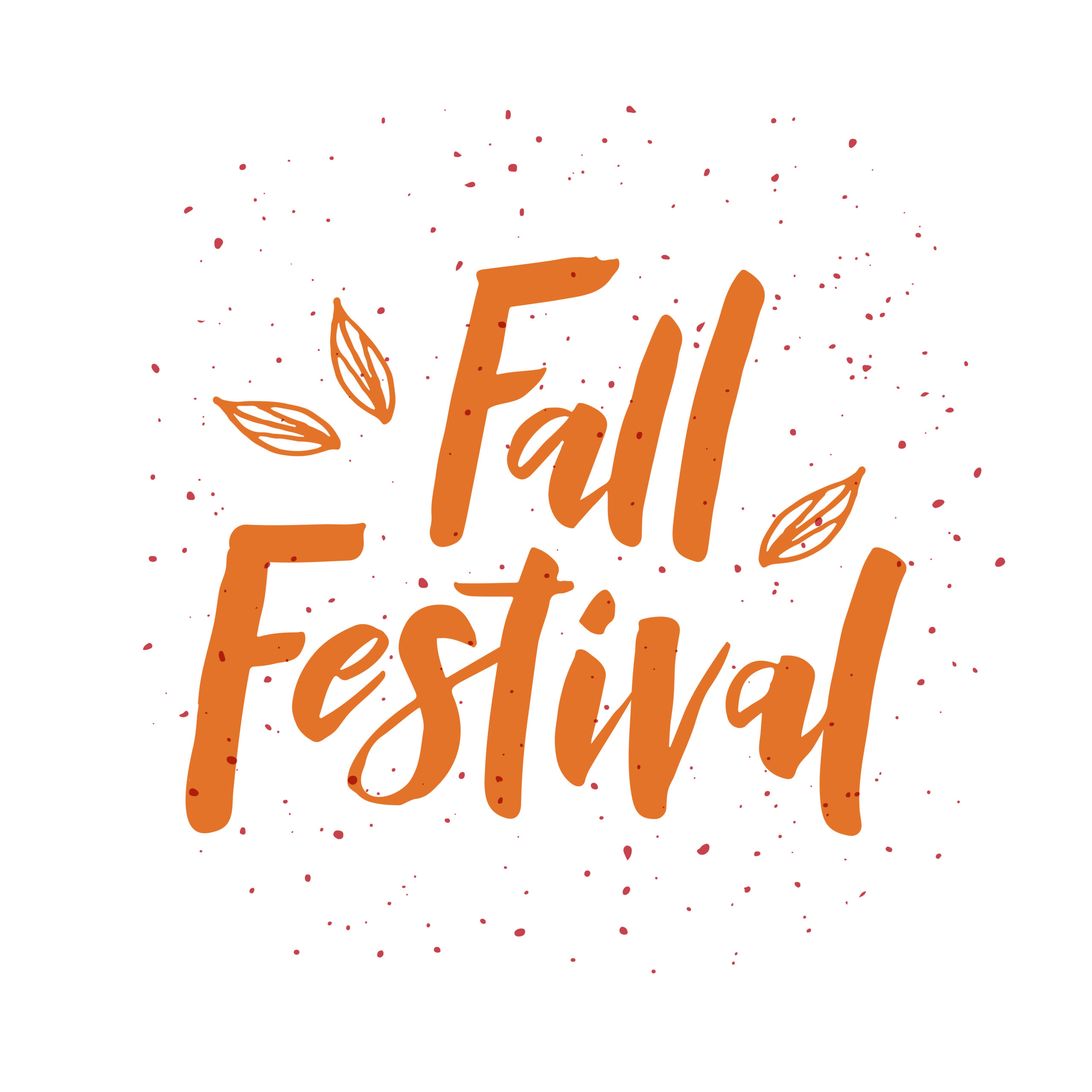 Fall,Festival,-,Hand,Drawn,Lettering,Phrase,With,Leaves.,Harvest